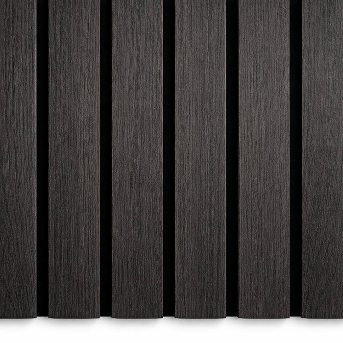 Wide Slat 3 sided Black Acoustic Premium slatted wooden felt back wall Panels 2400mm x 600mm - x1 Panel