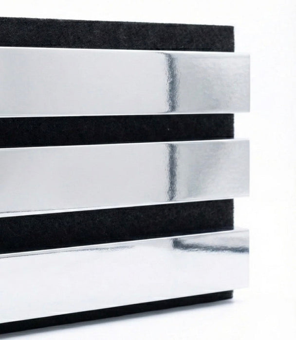 Mirror  3 Sided Acoustic Premium slatted wooden felt back wall Panels 2400mm x 600m x18mm