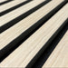 Close-up of wooden slats with a focus on texture and color.