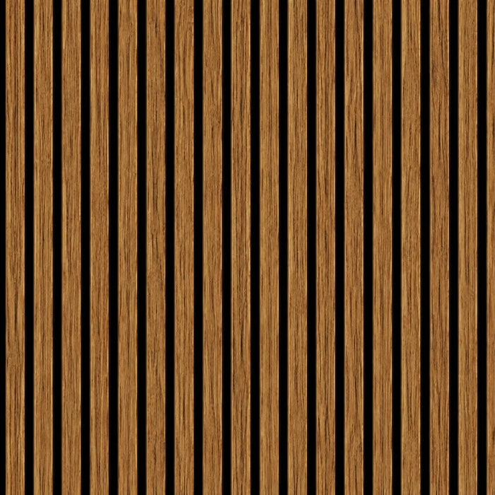 Teak Acoustic Premium slatted wooden felt back wall Panels 2400mm x 600mm - x1 Panel