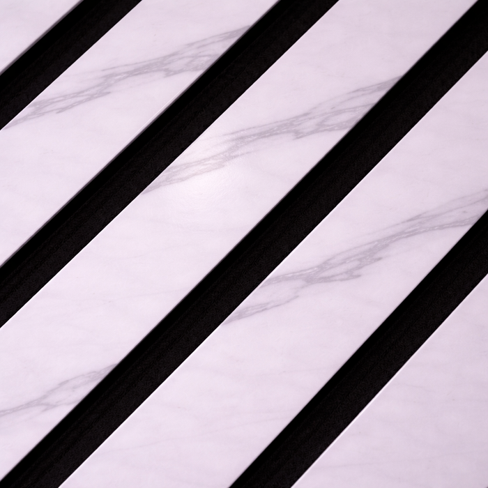 Acoustic White & Grey marble Premium wooden wall Panel 2400mm x 600mm