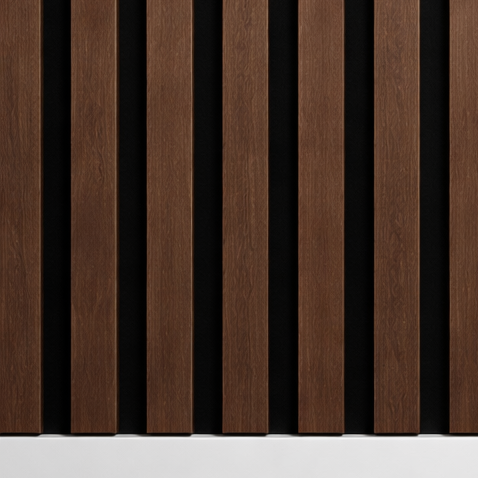 Cassa Dark Oak Acoustic Premium slatted wooden wall Panels 2400mm x 600mm - X1 Panel