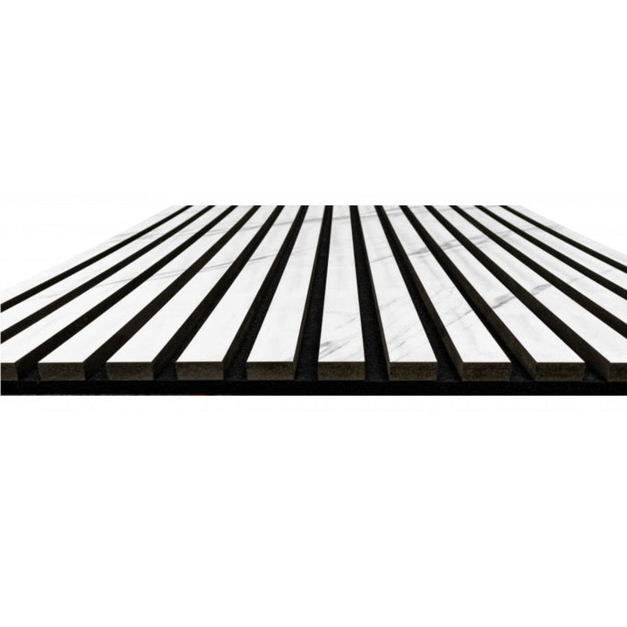 Acoustic White & Grey marble Premium wooden wall Panel 2400mm x 600mm