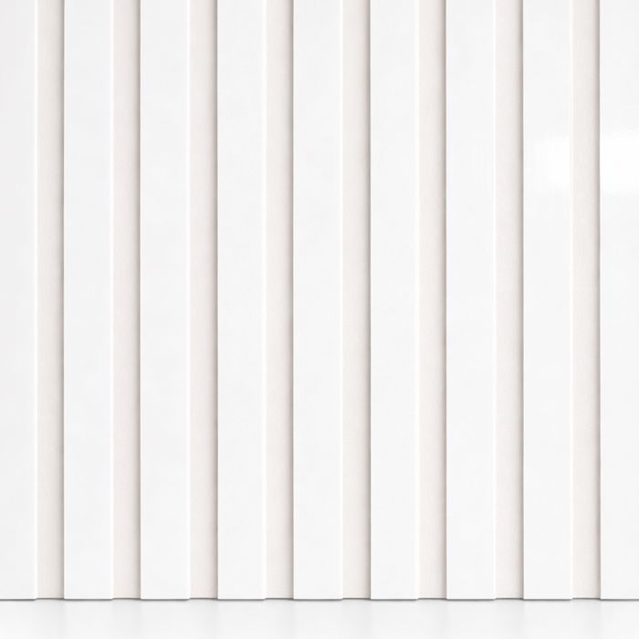 White on white felt back Acoustic Premium slatted wooden wall Panels 2400mm x 640mm x 21mm