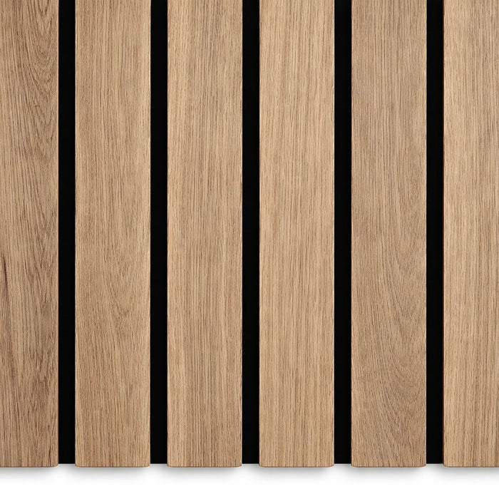 Wide Slat 3 sided Walnut Acoustic Premium slatted wooden felt back wall Panels 2400mm x 600mm - x1 Panel