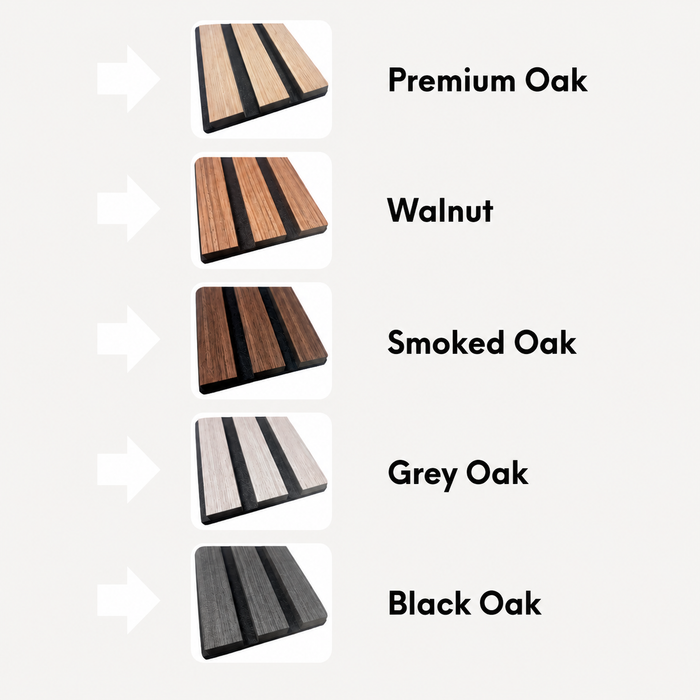 Acoustic Premium Plus wooden wall Panel 2400mm x 600mm 20mm (1.44m²) Per panel - Multiple Colours