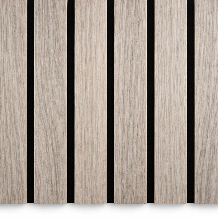 Wide Slat Grey Acoustic Premium slatted wooden felt back wall Panels 2400mm x 600mm - x1 Panel