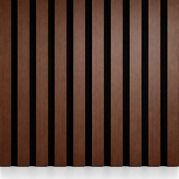 Walnut Acoustic Premium slatted wooden wall Panels 2400mm x 600mm - X1 Panel