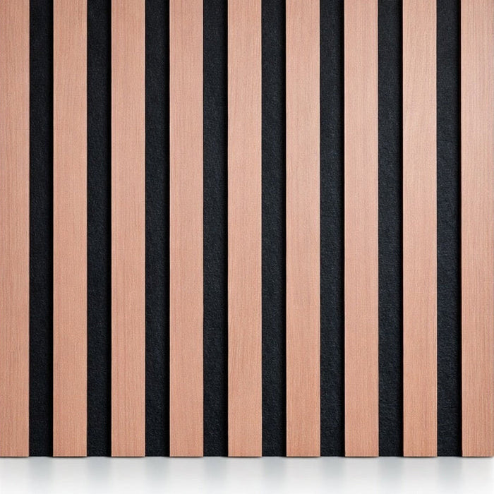 Natural Oak Acoustic slatted wooden felt back wall Panels 2400mm x 600mm - x1 Panel