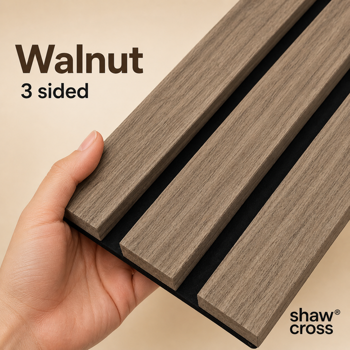 Acoustic Deluxe 3 Sided wooden wall Panel 2400mm x 640mm x 21mm - Multiple Colours