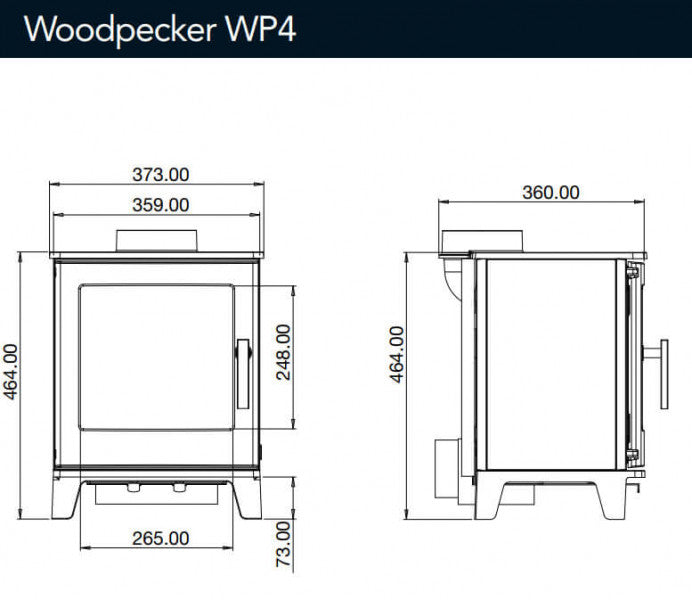 ACR Woodpecker 4 WP4 Eco Wood Burning Stove