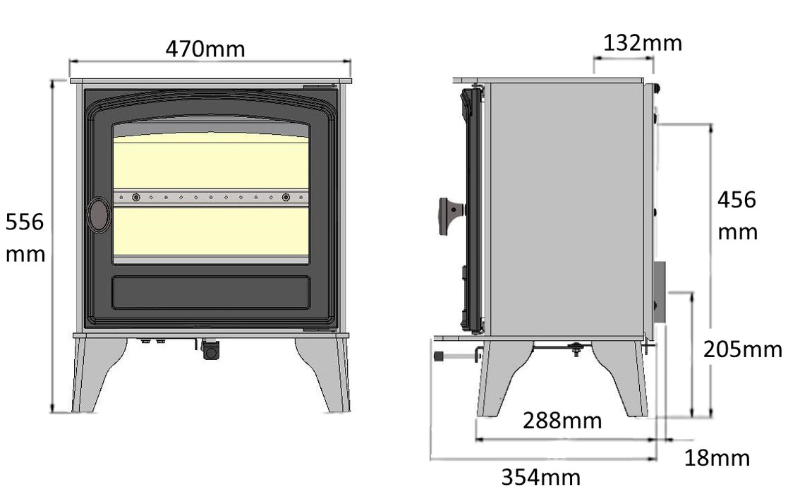 Hunter Herald 4 Eco Single Door Wood Burning Stove