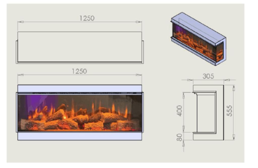 Charlton & Jenrick iRange i1250e Deep Electric Fire