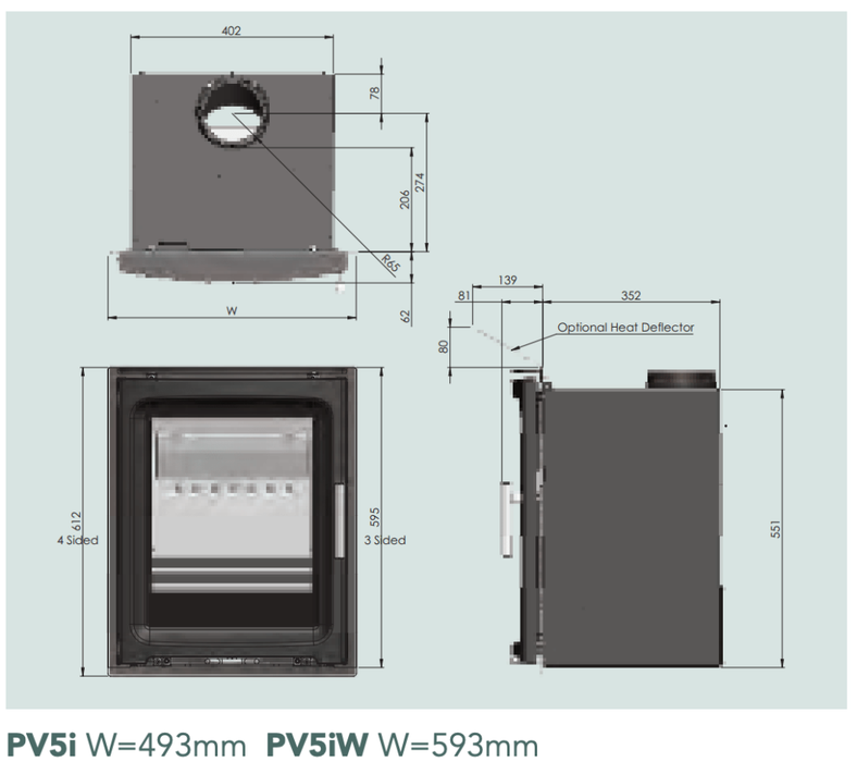 Purevision PV5i Inset Multi Fuel Fireplace
