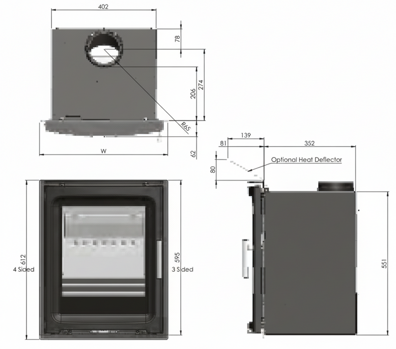 Purevision PV5iW Wide Multi Fuel Fireplace