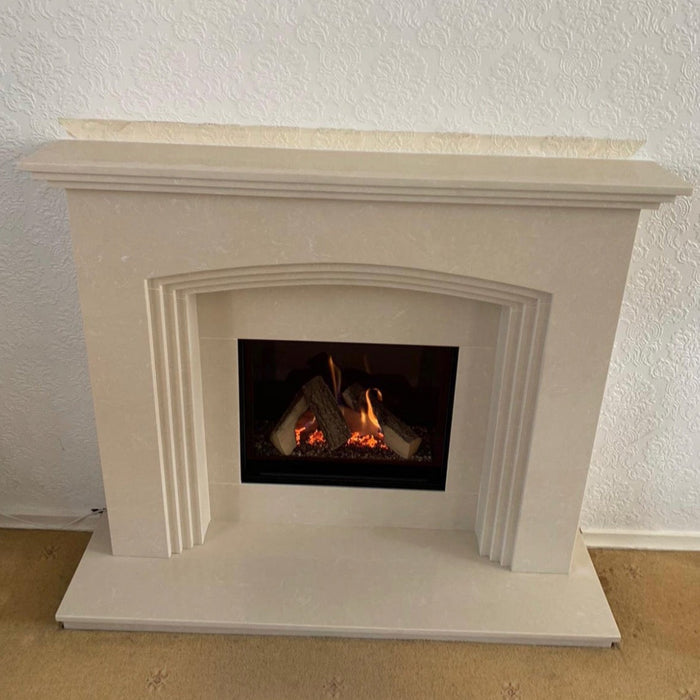 The Triple Step In Roman stone Marble inc Gas Fire