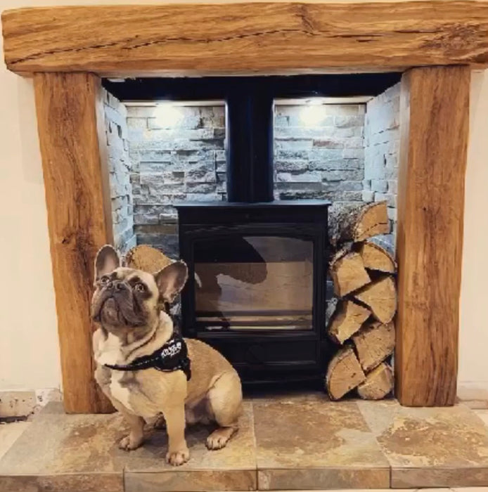 Juno stove package with oak beam
